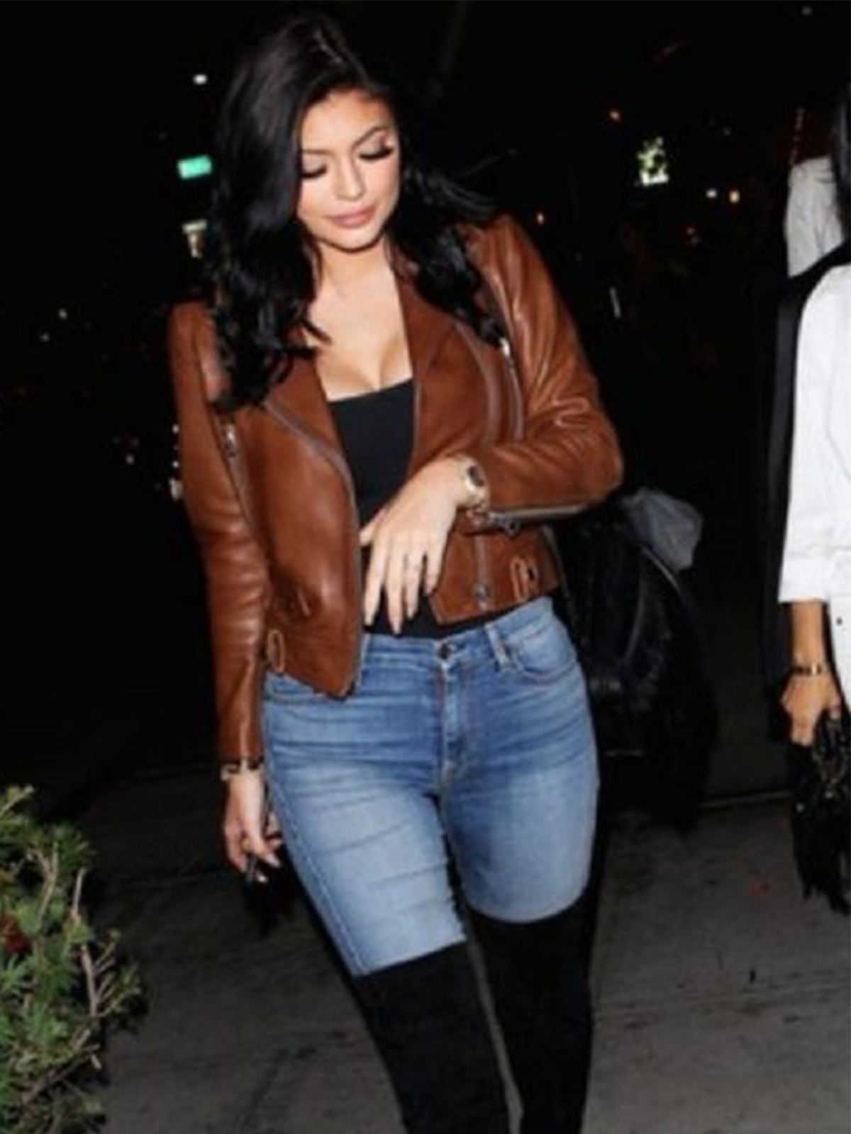 Kylie Jenner Brown Leather Jacket Bay Perfect