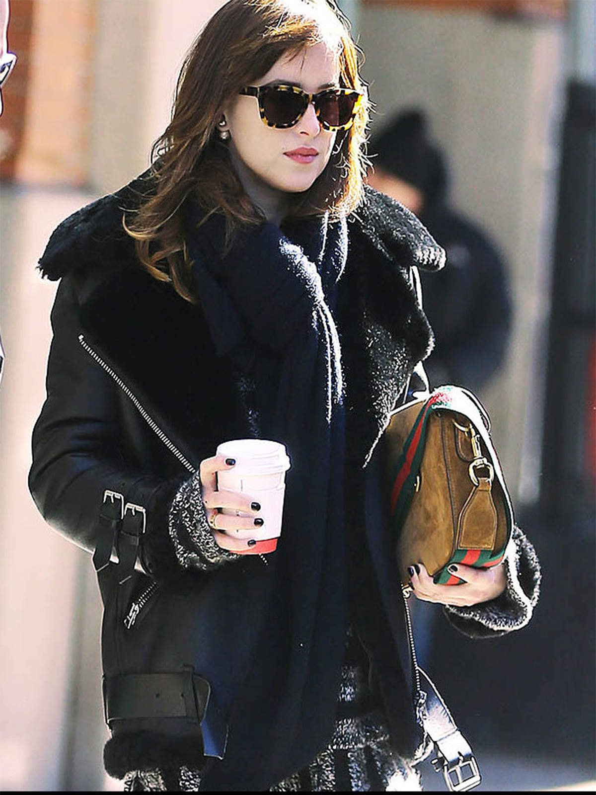 Actress Dakota Johnson Black Trench Jacket – Bay Perfect