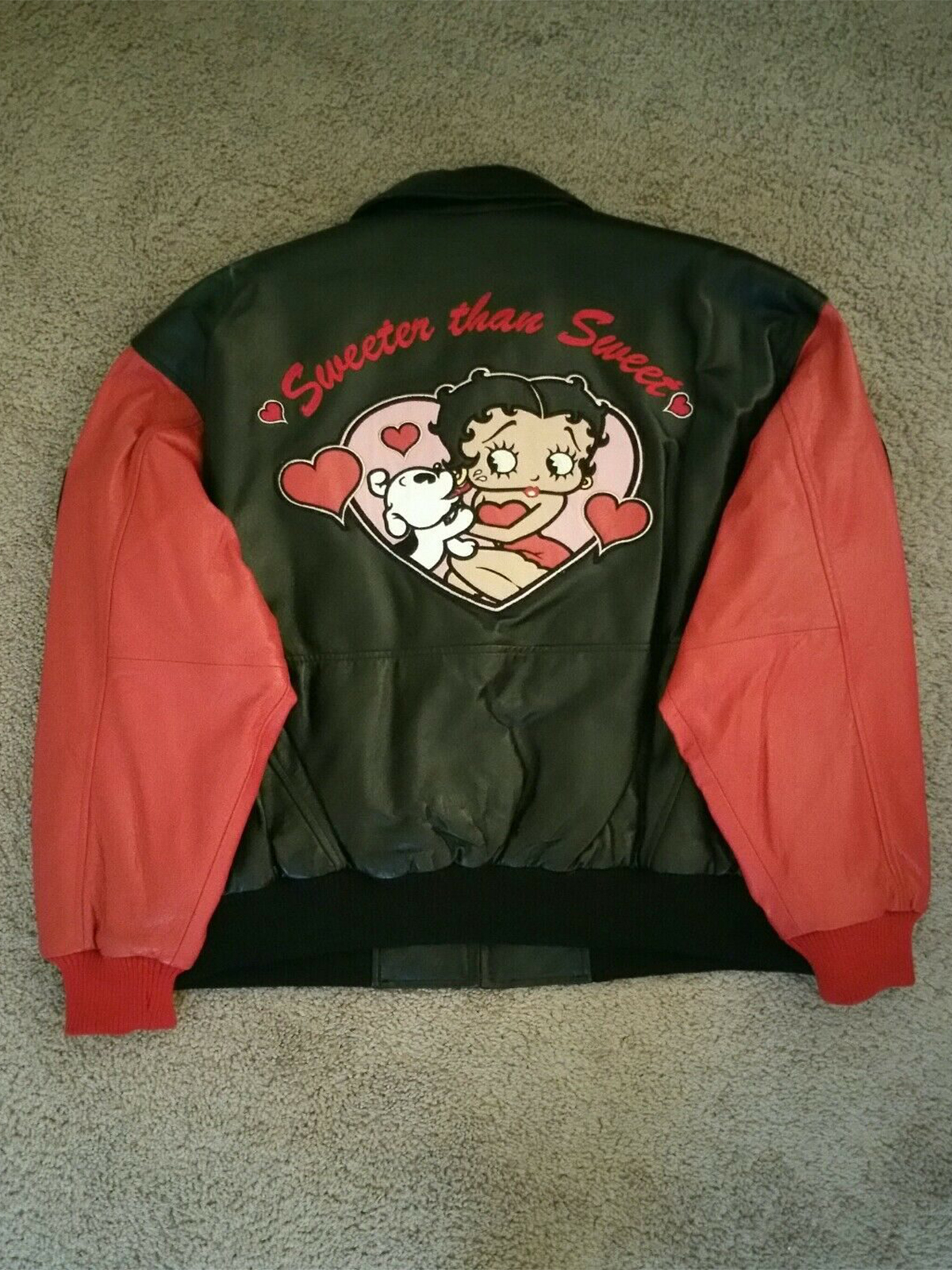 Betty Boop Black And Red Leather Jacket – Bay Perfect