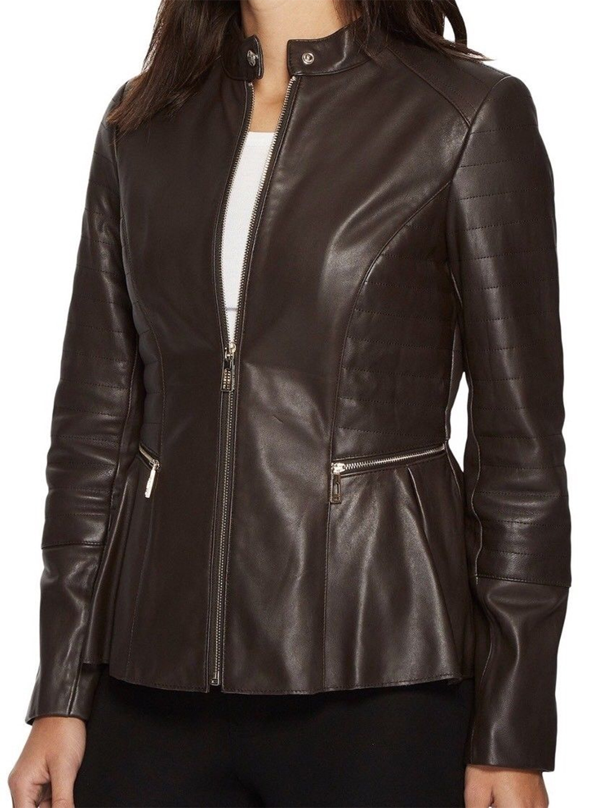 Ivanka Trump Brown Leather Jacket – Bay Perfect