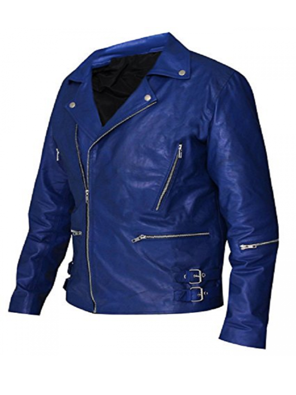 Jared Leto 30 Seconds to Mars Blue Leather Jacket – Bay Perfect