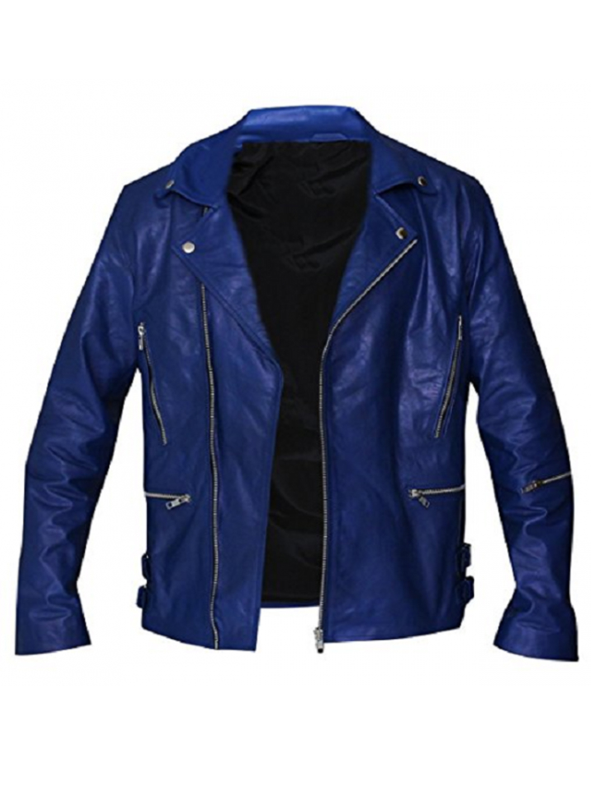 Jared Leto 30 Seconds to Mars Blue Leather Jacket – Bay Perfect