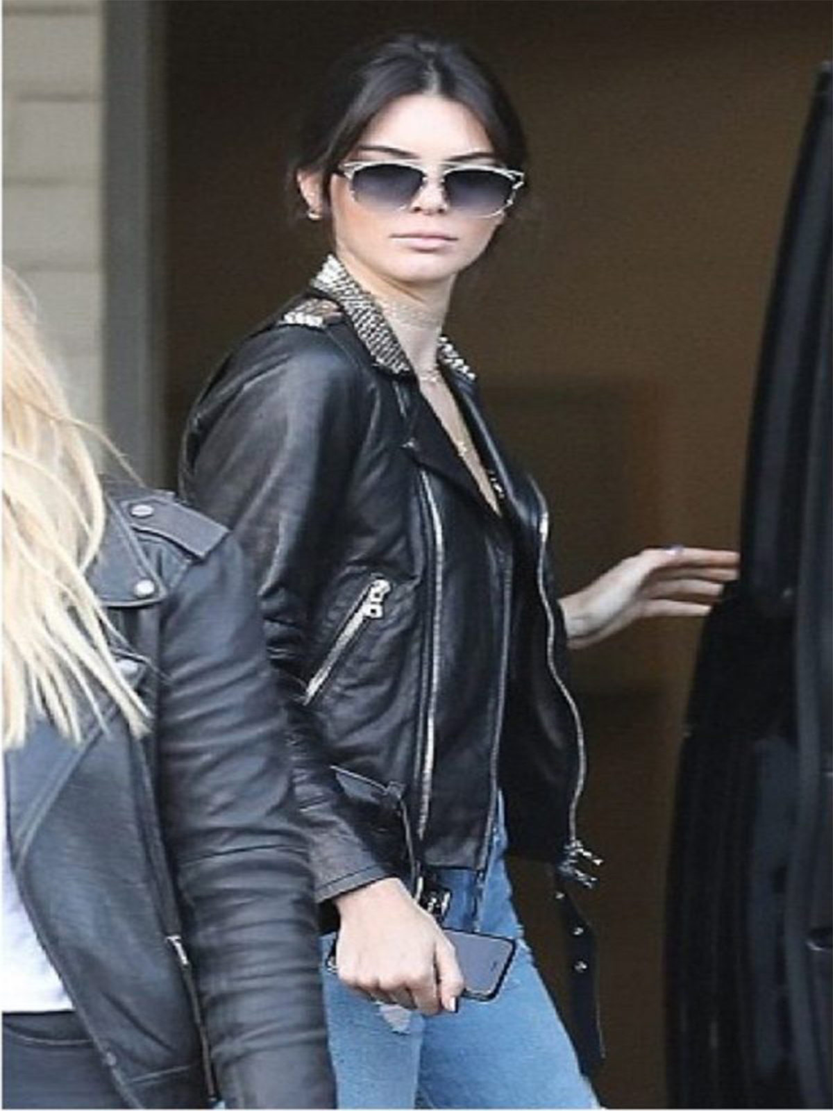 Kendall Jenner Black Biker Leather Jacket – Bay Perfect