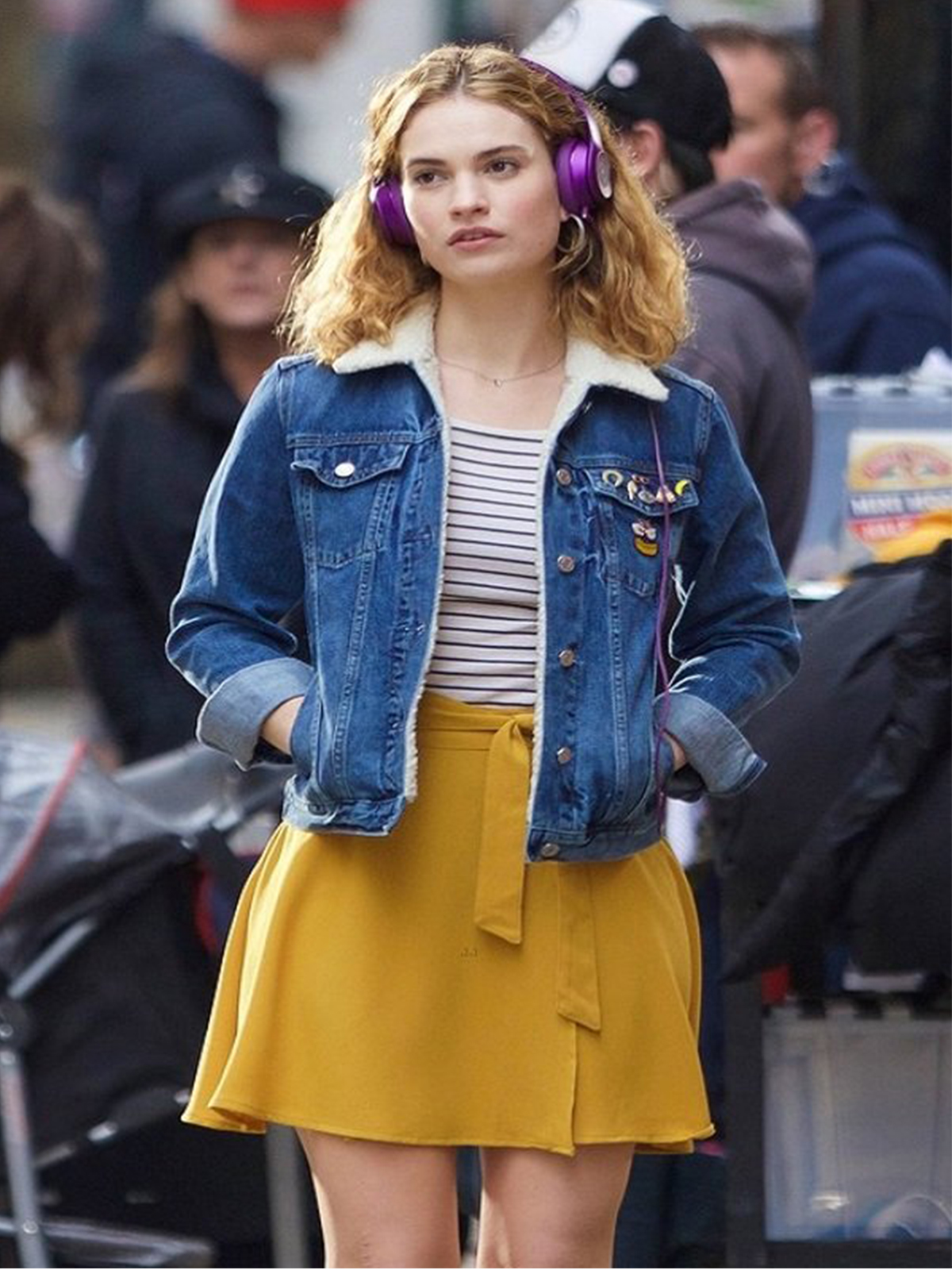 Lily James Baby Driver Blue Jacket - Bay Perfect