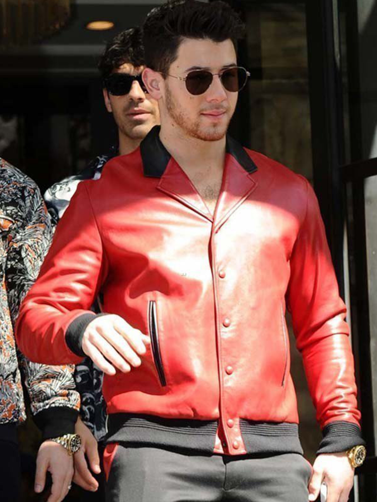 nick jonas red shirt