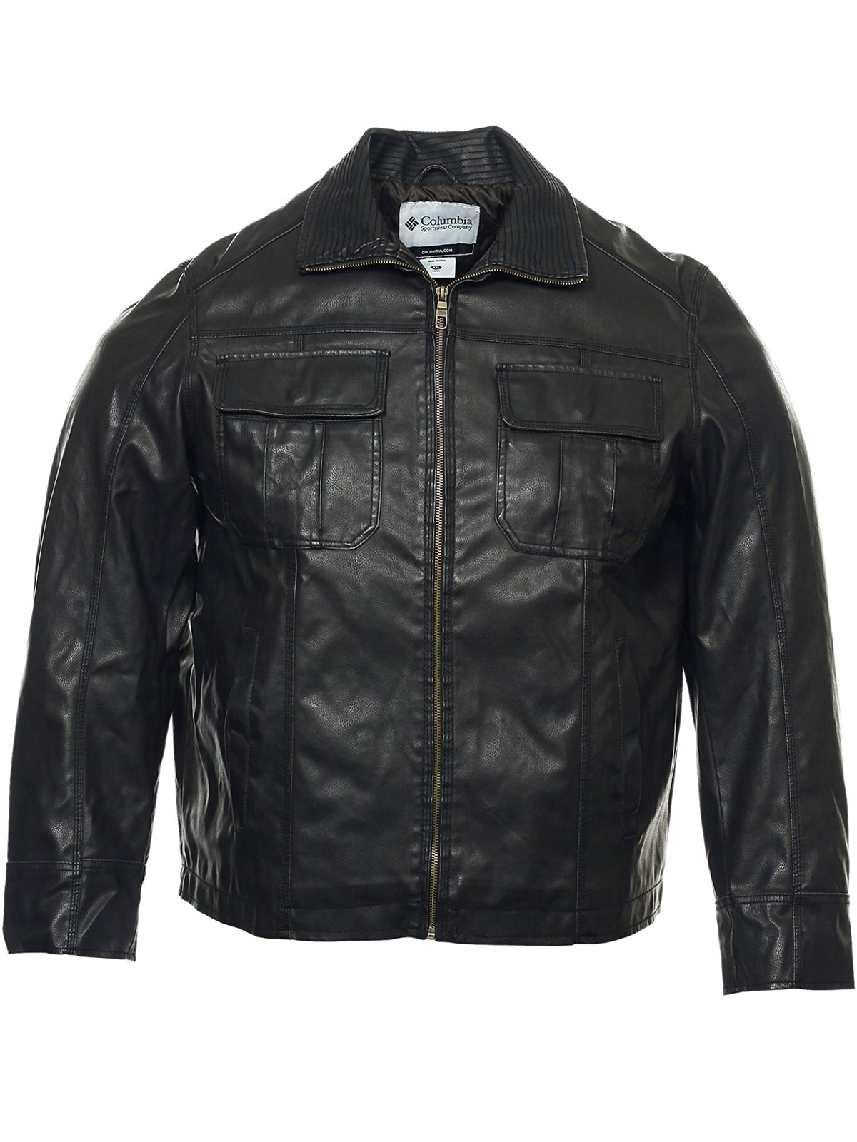 Men’s Columbia Black Genuine Leather Jacket – Bay Perfect