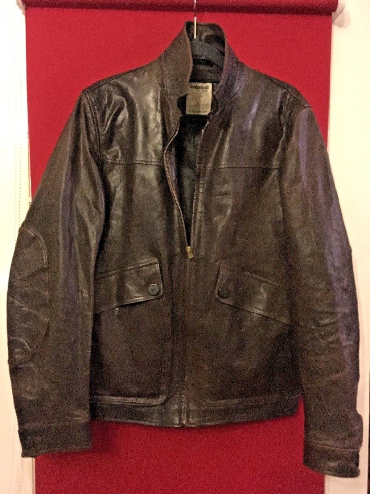 Men’s Timberland Brown Leather Jacket – Bay Perfect