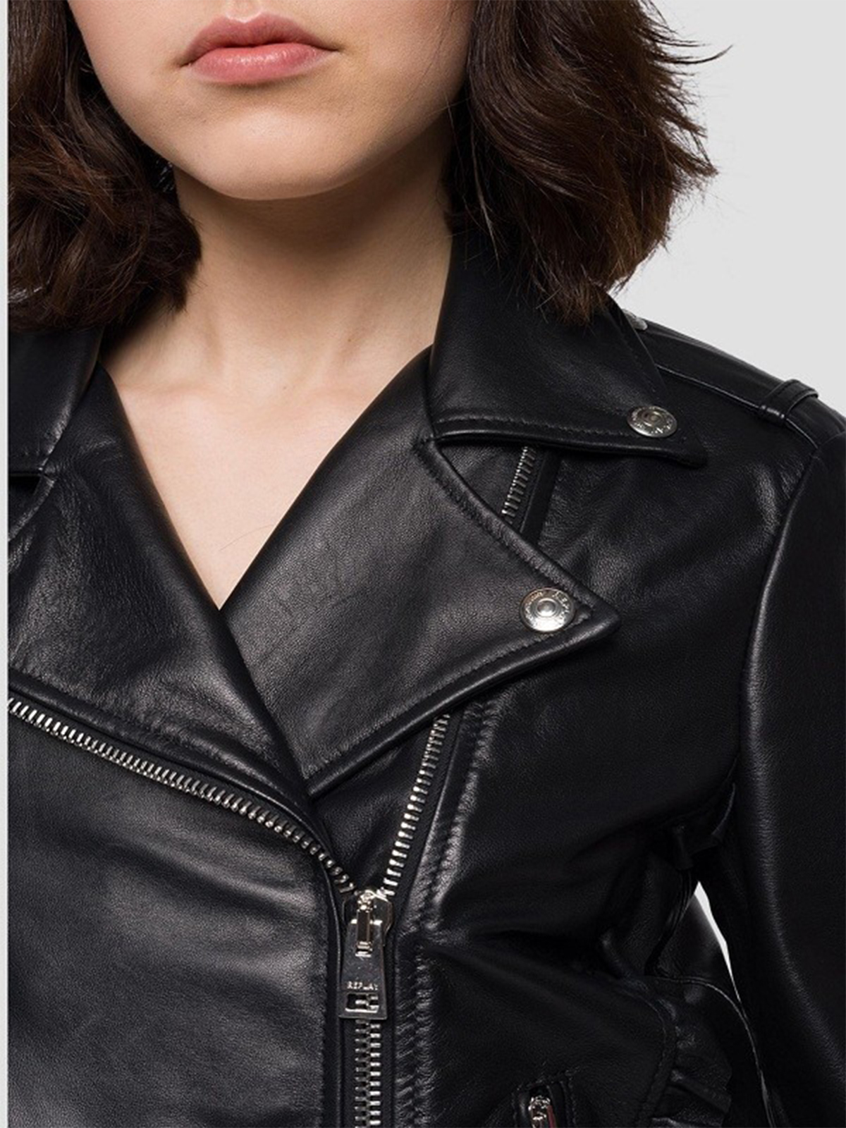 Ladies Ribbed Edges Leather Jacket – Bay Perfect