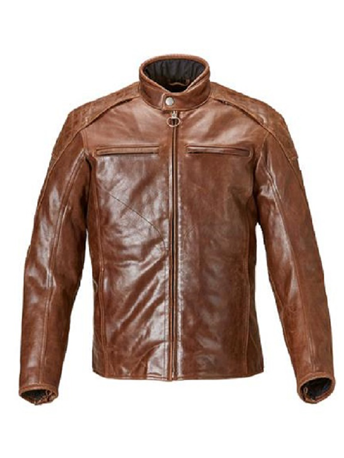 Men’s Stylish Outfit Brown Motorcycle Leather Jacket – Bay Perfect