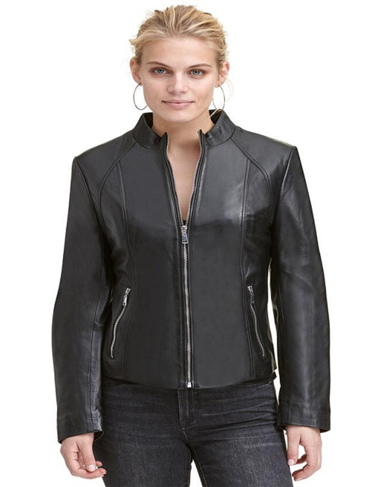 Women Scuba Classic Leather Jacket Bay Perfect